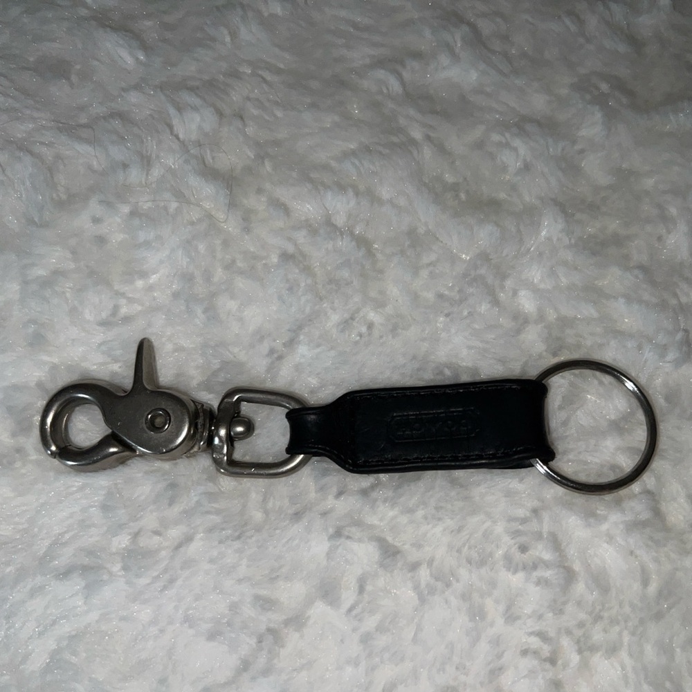 Coach Black Leather Keychain/Key ring